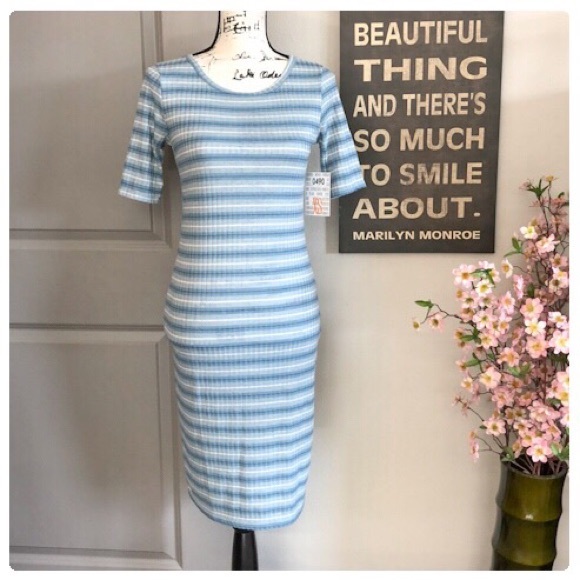 💕NWT Beautiful Striped Lularoe Julia Style Dress - Picture 11 of 15